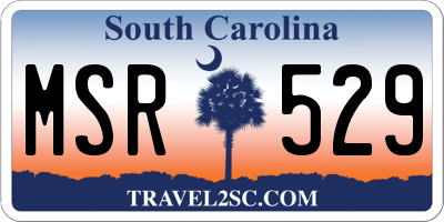 SC license plate MSR529