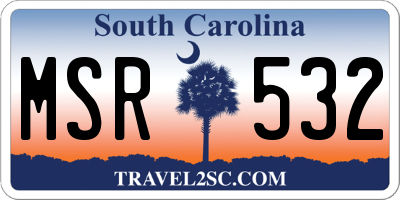 SC license plate MSR532