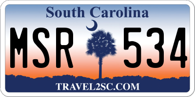 SC license plate MSR534