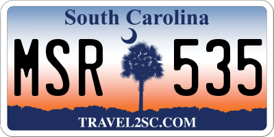 SC license plate MSR535