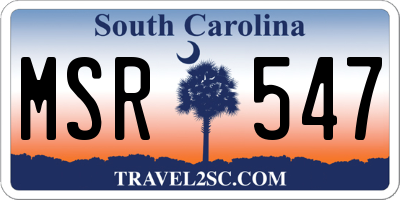SC license plate MSR547