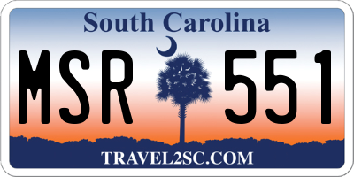 SC license plate MSR551