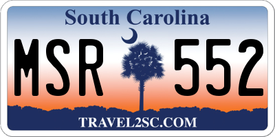 SC license plate MSR552