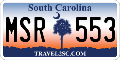 SC license plate MSR553
