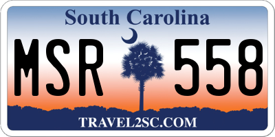 SC license plate MSR558