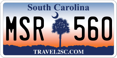SC license plate MSR560