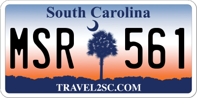 SC license plate MSR561