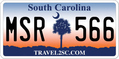 SC license plate MSR566