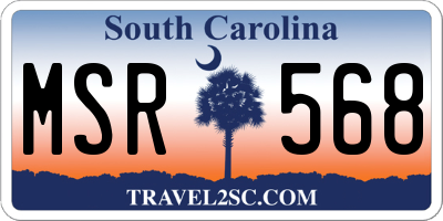 SC license plate MSR568