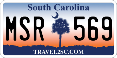SC license plate MSR569