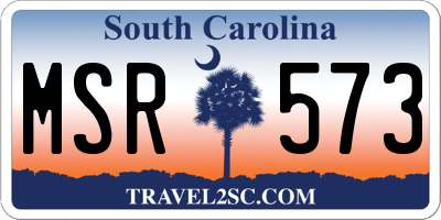 SC license plate MSR573