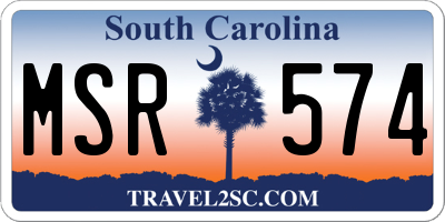 SC license plate MSR574