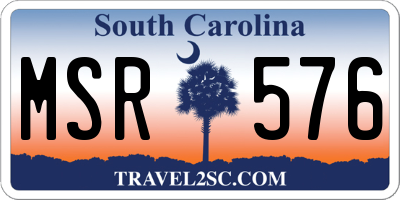 SC license plate MSR576