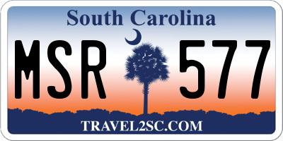 SC license plate MSR577