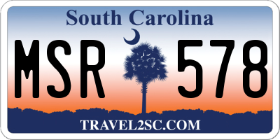 SC license plate MSR578