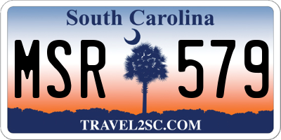 SC license plate MSR579