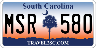 SC license plate MSR580
