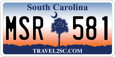 SC license plate MSR581