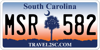 SC license plate MSR582