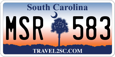 SC license plate MSR583