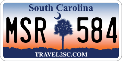 SC license plate MSR584