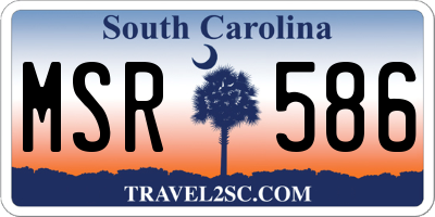 SC license plate MSR586