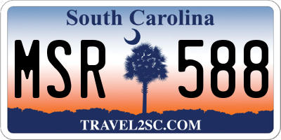 SC license plate MSR588