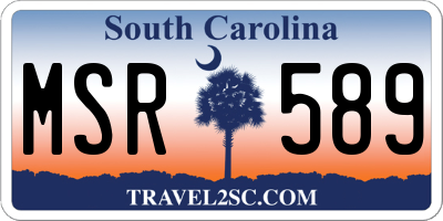 SC license plate MSR589