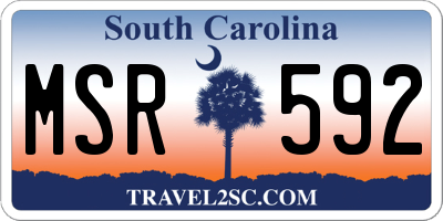 SC license plate MSR592