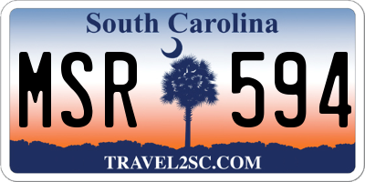 SC license plate MSR594