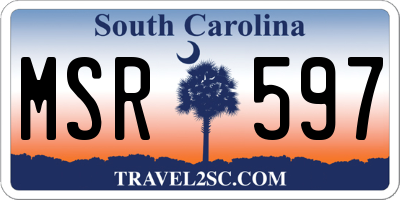 SC license plate MSR597