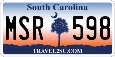 SC license plate MSR598