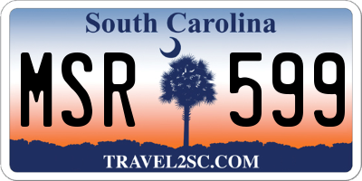 SC license plate MSR599