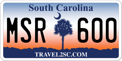 SC license plate MSR600