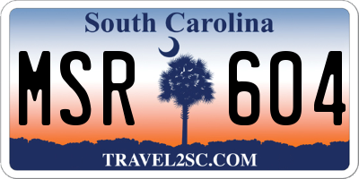 SC license plate MSR604