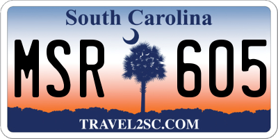 SC license plate MSR605