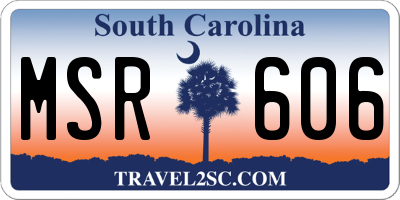 SC license plate MSR606