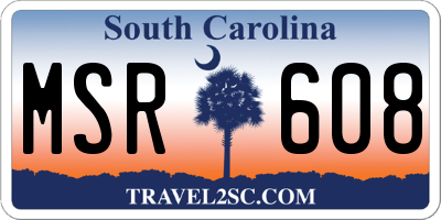 SC license plate MSR608
