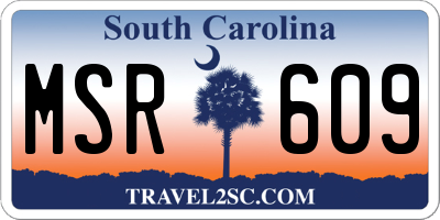 SC license plate MSR609