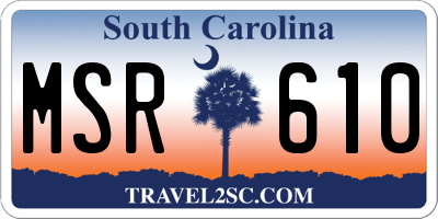 SC license plate MSR610