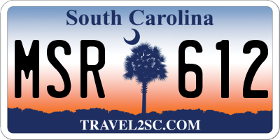 SC license plate MSR612
