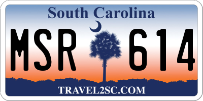 SC license plate MSR614