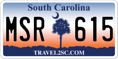 SC license plate MSR615