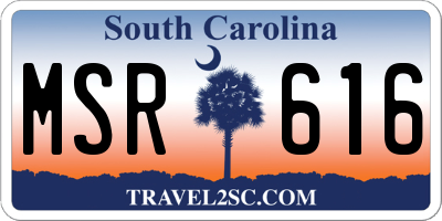 SC license plate MSR616