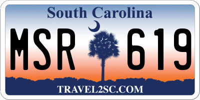 SC license plate MSR619