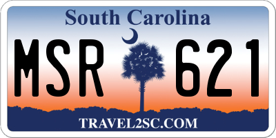 SC license plate MSR621