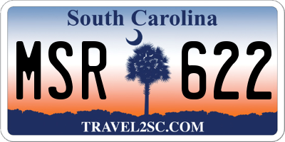SC license plate MSR622