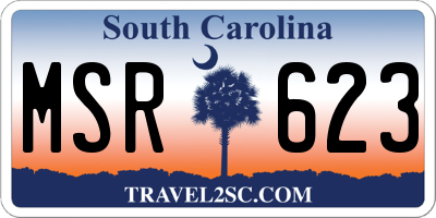 SC license plate MSR623