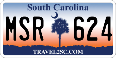 SC license plate MSR624