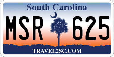 SC license plate MSR625